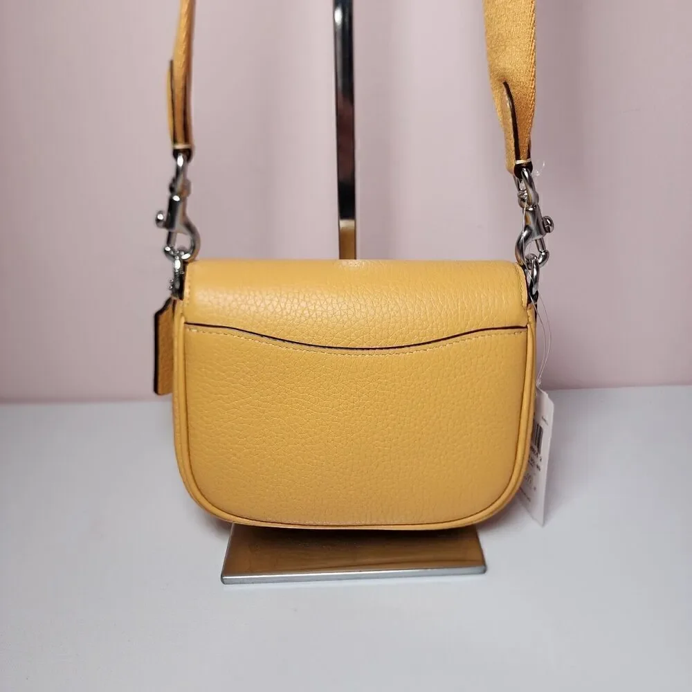 NWT Coach CP001 Amelia Small Saddle Bag Corn Flower HONEYCOMB Yellow